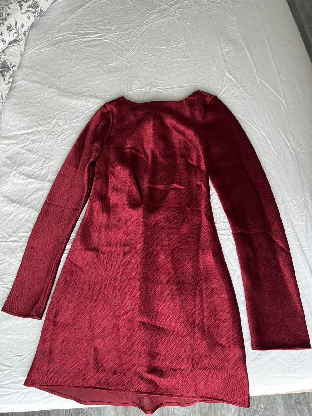 Abercrombie & Fitch Long-Sleeve Wine-Red Mini Dress